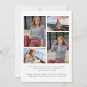 クラシックシンプル5写真卒業コラージュ 案内状 (裏面)