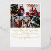 クラシックシンプル6写真メリークリスマス金ゴールド 箔シーズンカード (裏面)