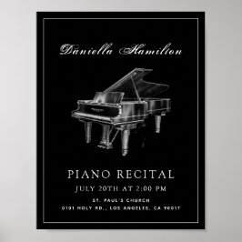 クラシックシンプルBlack Piano Recital ポスター