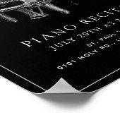 クラシックシンプルBlack Piano Recital ポスター (角)