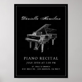 クラシックシンプルBlack Piano Recital ポスター