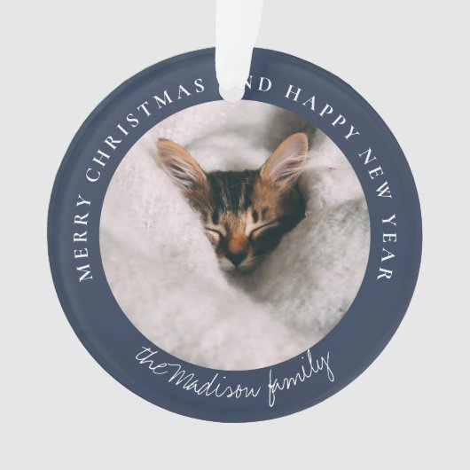 クラシックシンプルPeacoat写真パーソナライズされた オーナメント (正面)