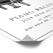 クラシックシンプルPianoホワイトリサイタルポスター ポスター (角)