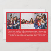 クラシックシンプルRed Merry Christmas Seven Photo シーズンカード (裏面)