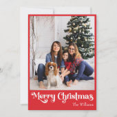 クラシックシンプルRed Merry Christmas Vertical Photo シーズンカード (正面)