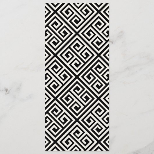 クラシックシンプルScript幾何学的ギリシャ鍵結婚ズ メニュー (裏面)