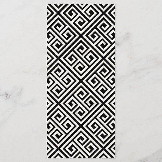 クラシックシンプルScript幾何学的ギリシャ鍵結婚ズ メニュー (裏面)