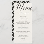 クラシックシンプルScript幾何学的ギリシャ鍵結婚ズ メニュー (正面/裏面)