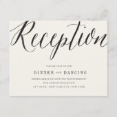 クラシックシンプルScript モダン Wedding Reception エンクロージャーカード (正面)