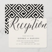 クラシックシンプルScript モダン Wedding Reception 招待状 (正面/裏面)