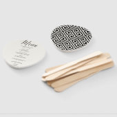 クラシックシンプルScript Geometricの結婚メニュー扇風機 ハンドファン (組立なし)