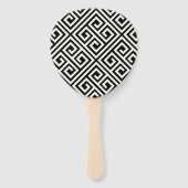 クラシックシンプルScript Geometricの結婚メニュー扇風機 ハンドファン (裏面)