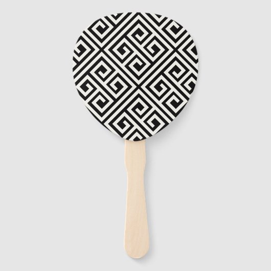 クラシックシンプルScript Geometricの結婚メニュー扇風機 ハンドファン (裏面)