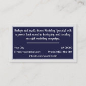 クラシックシーカー海軍フレームシンプルミニマリスト 名刺 (裏面)