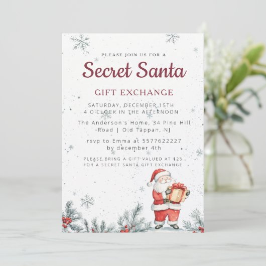 クラシックシークレットサンタクリスマスパーティー 招待状 (スタンド正面)