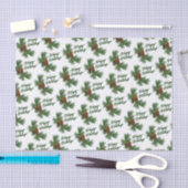 クラシックシーズンピネコーンハッピーホリデーズウィッシュ 薄葉紙 (クラフト)