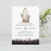 クラシックシート幽霊 |ウッズ不気味ハローウィンパーティ 招待状 (スタンド正面)