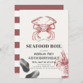 クラシックシーフードボイル誕生日招待状 招待状 (正面/裏面)