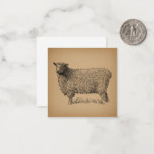 クラシックシープアートイラストレーションアンティークファーム動物 ノートカード (正面/裏面インサイチュ)