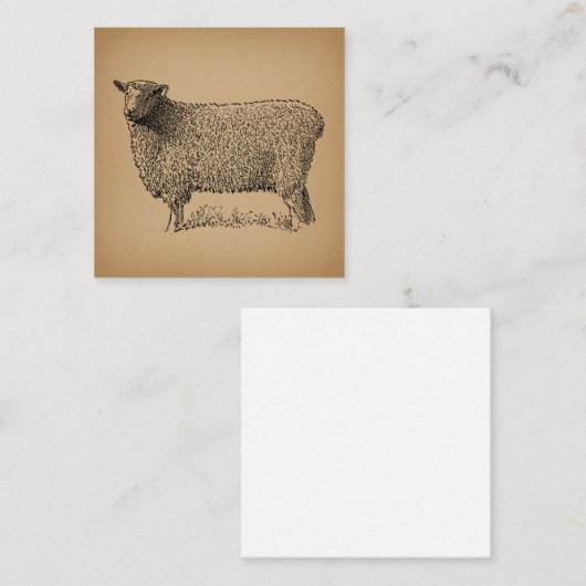 クラシックシープアートイラストレーションアンティークファーム動物 ノートカード (正面/裏面)