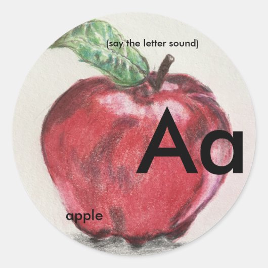 クラシックシール1.5-3インチ音素レターサウンド ラウンドシール (正面)