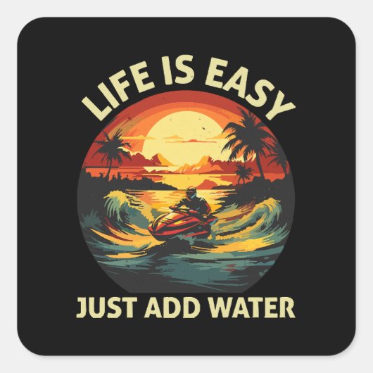 クラシックジェットスキーヤー スクエアシール (正面)