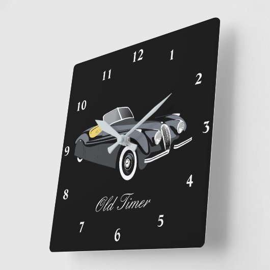 クラシックジャガー車'オールドタイマー'壁時計 スクエア壁時計 (傾斜)