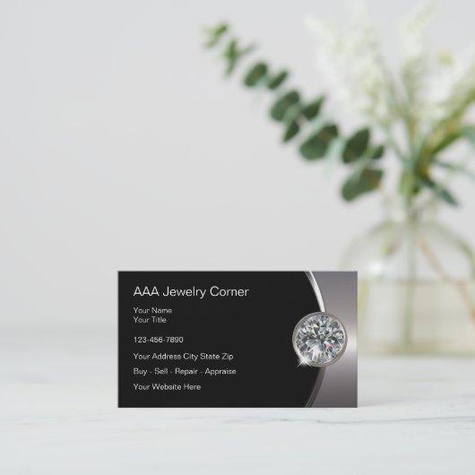 クラシックジュエリーのきらきら光る名刺 名刺 (スタンド正面)