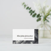 クラシックジョブシーカーシンプルミニマリストグレー鋼 名刺 (スタンド正面)