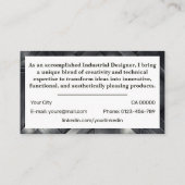 クラシックジョブシーカーシンプルミニマリストグレー鋼 名刺 (裏面)