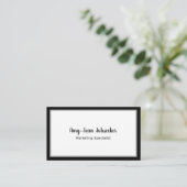 クラシックジョブシーカーブラックフレームシンプルミニマリスト 名刺 (スタンド正面)