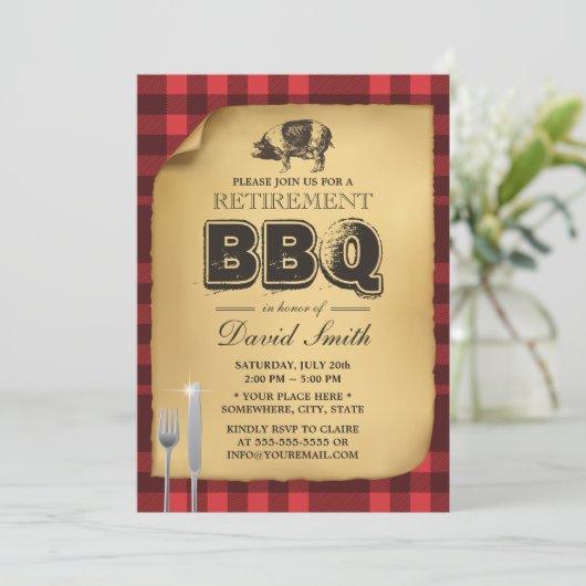 クラシックジンガムピグローストリタイアメントパーティーBBQ 招待状 (スタンド正面)