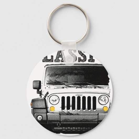 クラシックジープを運転する キーホルダー (正面)