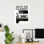 クラシックジープを運転する ポスター (ホームオフィス)