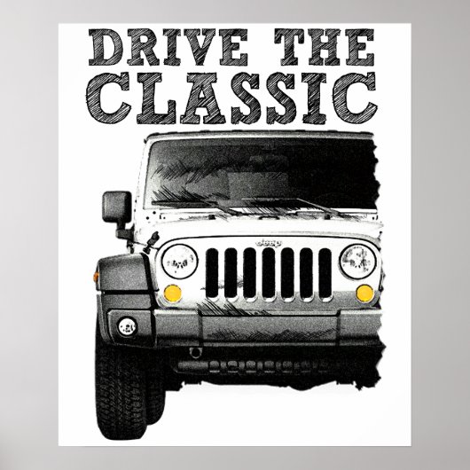 クラシックジープを運転する ポスター (正面)