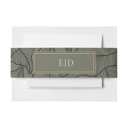 クラシックスエレガントゲ葉イパターン 招待状ベリーバンド (正面例)