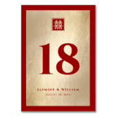 クラシックスクエアダブル西レッド金ゴールド中国のズ テーブルナンバー (裏面)