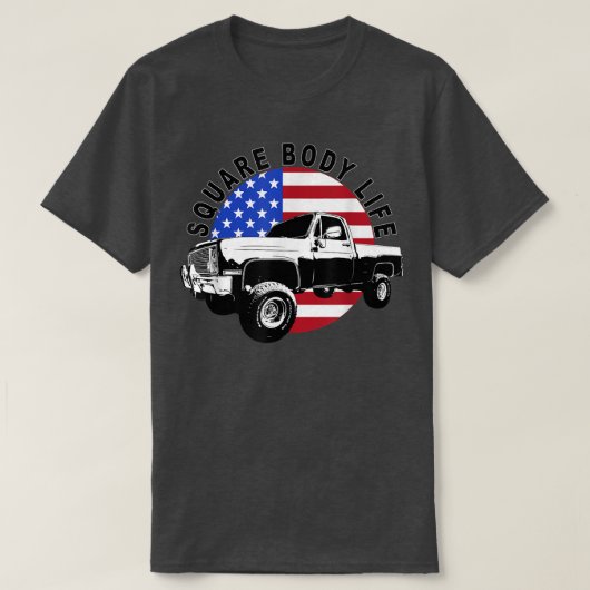 クラシックスクエアボディートラック4X4スクエア体 Tシャツ (デザイン正面)
