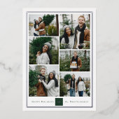 クラシックスクエアモノグラムミニマル6フォトコラージュ 箔シーズンカード (正面)