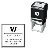 クラシックスクエアモノグラム差出人住所 セルフインキングスタンプ (インサイチュ)