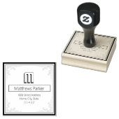 クラシックスクエアモノグラム差出人住所 ラバースタンプ (押印)