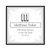 クラシックスクエアモノグラム差出人住所 ラバースタンプ (インプリント)