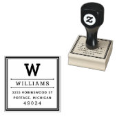 クラシックスクエアモノグラム差出人住所 ラバースタンプ (押印)