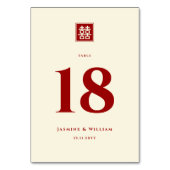 クラシックスクエア二重中国の幸福結婚ズ テーブルナンバー (裏面)