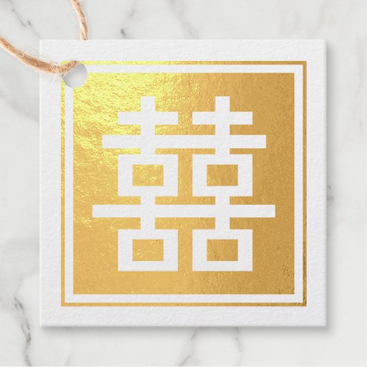 クラシックスクエア二重中国の幸福結婚ズ フェイバータグ (正面)