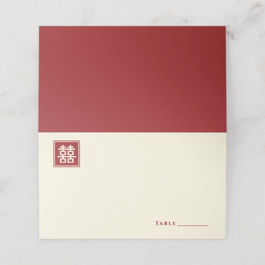 クラシックスクエア二重中国の幸福結婚ズ プレイスカード (外部開封)