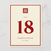 クラシックスクエア二重中国の幸福結婚ズ ポストカード (正面)