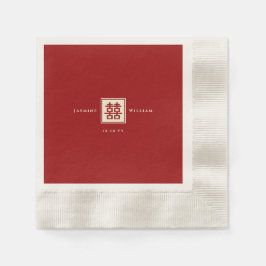 クラシックスクエア二重中国の幸福結婚ズ 縁ありカクテルナプキン