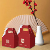 クラシックスクエア ダブルハピネス 中華ウェディング フェイバーボックス