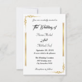 クラシックスクリプトと東部金ゴールドモチーフ 招待状 (正面)